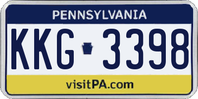 PA license plate KKG3398