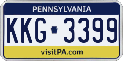 PA license plate KKG3399