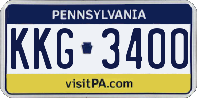 PA license plate KKG3400