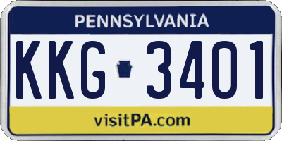 PA license plate KKG3401
