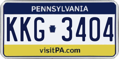PA license plate KKG3404