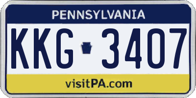 PA license plate KKG3407