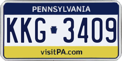 PA license plate KKG3409