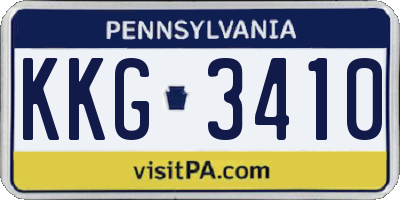 PA license plate KKG3410