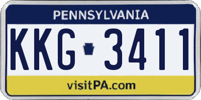 PA license plate KKG3411