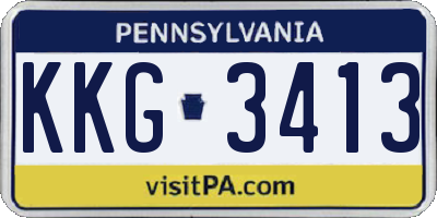 PA license plate KKG3413