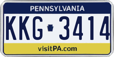 PA license plate KKG3414