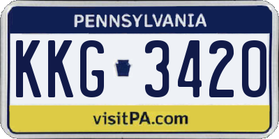 PA license plate KKG3420