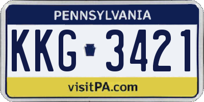 PA license plate KKG3421
