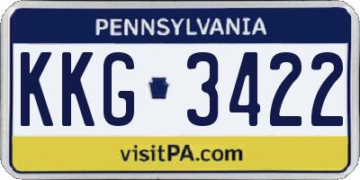 PA license plate KKG3422