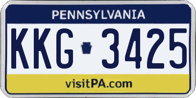 PA license plate KKG3425