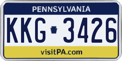 PA license plate KKG3426