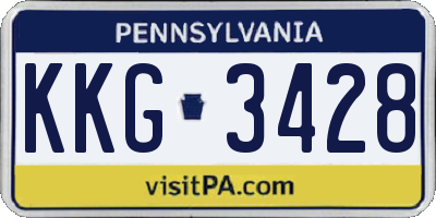 PA license plate KKG3428