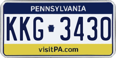 PA license plate KKG3430