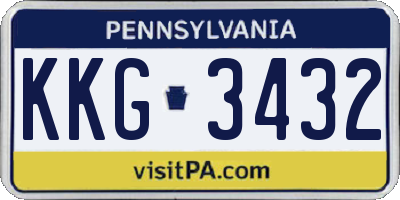 PA license plate KKG3432