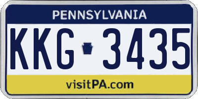 PA license plate KKG3435