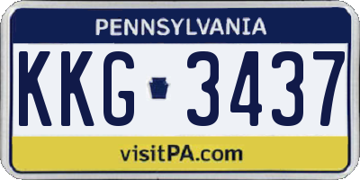 PA license plate KKG3437