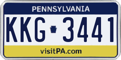 PA license plate KKG3441