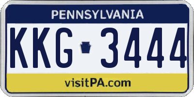 PA license plate KKG3444
