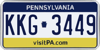 PA license plate KKG3449