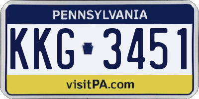 PA license plate KKG3451