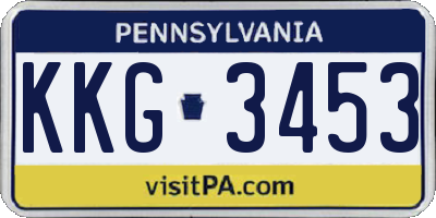 PA license plate KKG3453