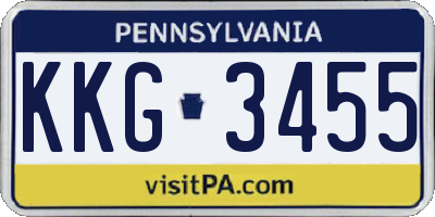 PA license plate KKG3455