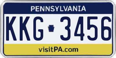PA license plate KKG3456