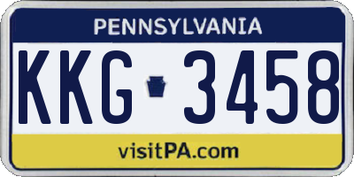 PA license plate KKG3458