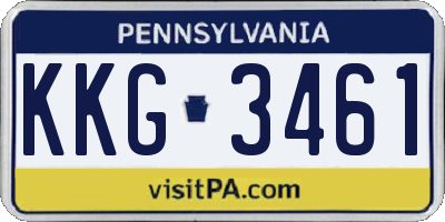 PA license plate KKG3461