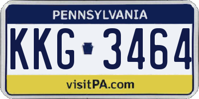 PA license plate KKG3464