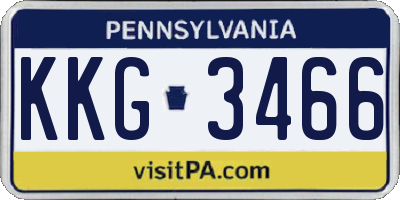 PA license plate KKG3466