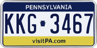 PA license plate KKG3467