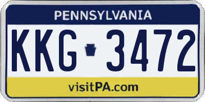 PA license plate KKG3472