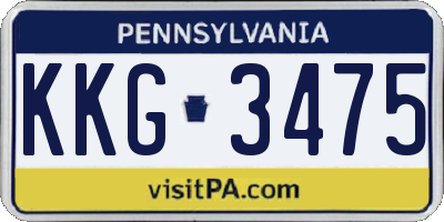 PA license plate KKG3475