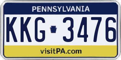 PA license plate KKG3476