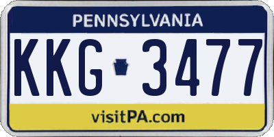 PA license plate KKG3477