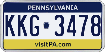 PA license plate KKG3478