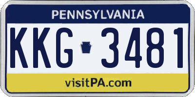 PA license plate KKG3481