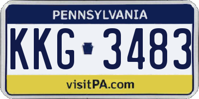 PA license plate KKG3483