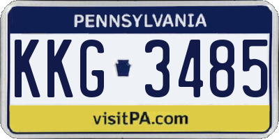 PA license plate KKG3485