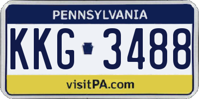 PA license plate KKG3488