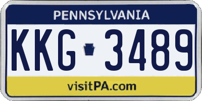 PA license plate KKG3489