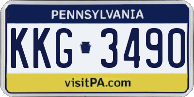 PA license plate KKG3490