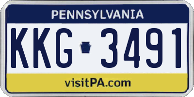PA license plate KKG3491