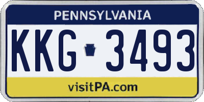 PA license plate KKG3493