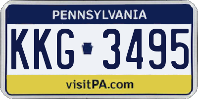 PA license plate KKG3495