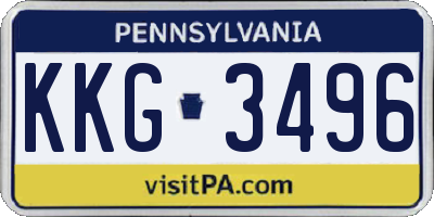 PA license plate KKG3496