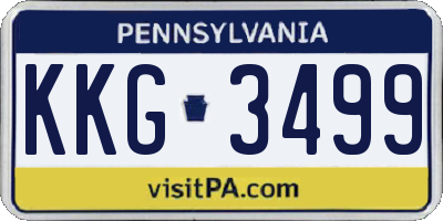PA license plate KKG3499