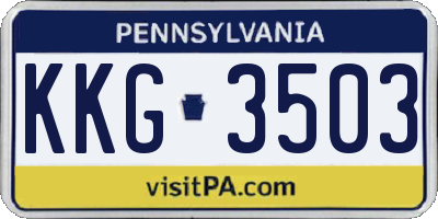 PA license plate KKG3503